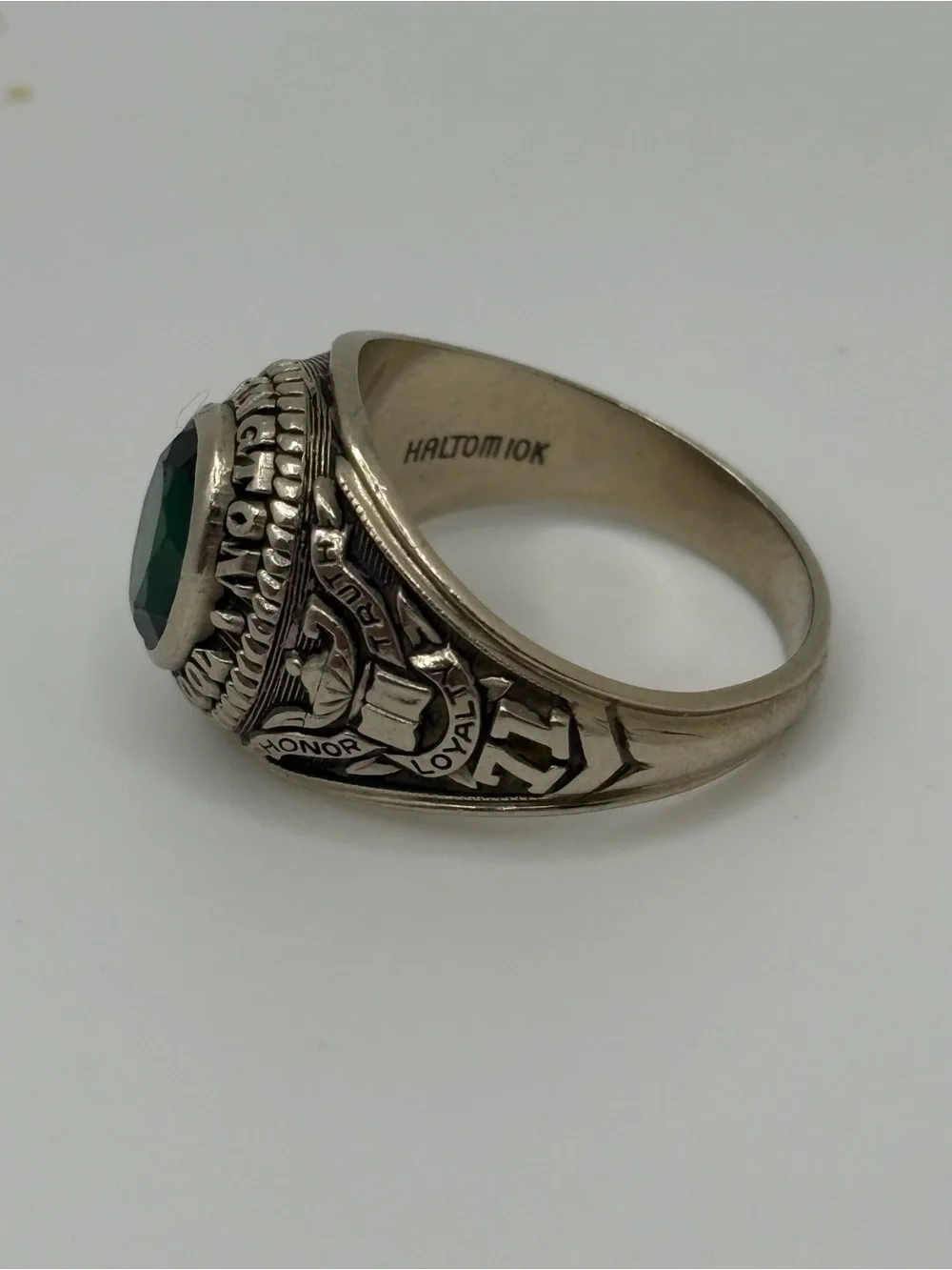 1971 Arlington High School Haltom 10K White Gold Class Ring Sz 7 7g Vintage